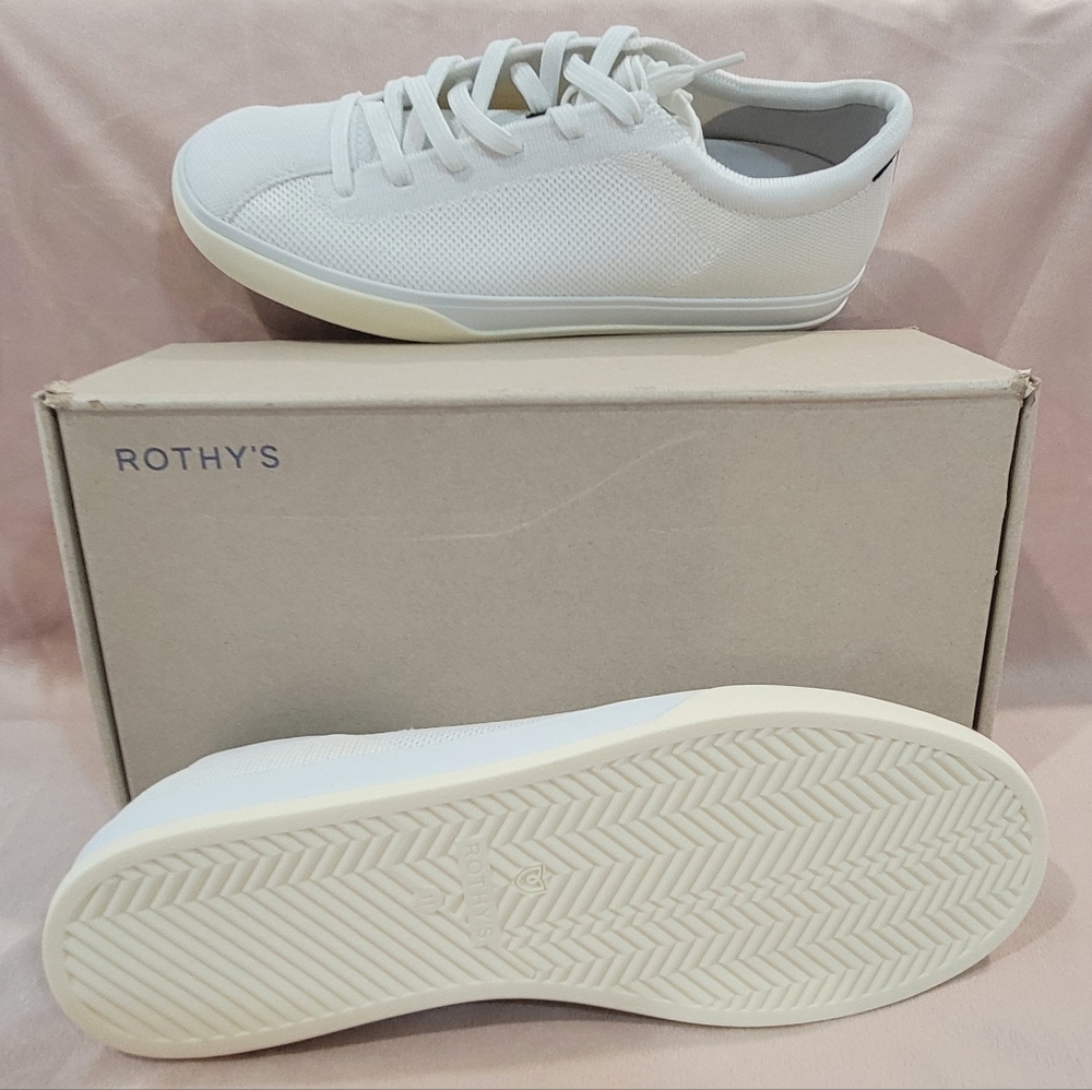Rothy's White and Blue Men's Sneakers - Picture 2 of 9